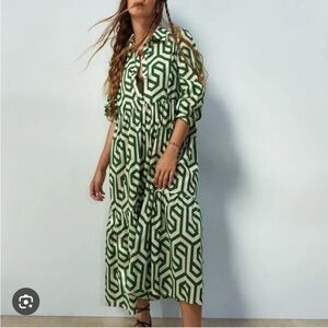 ZARA The Karen Dress geometric maxi dress XXL NWT